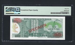 Guatemala One Quetzal ND (1972 - 83) P59s Specimen TDLR Uncirculated Graded 65 2