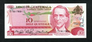 Guatemala 10 Quetzales 1981 Pick 61c Unc.