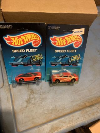 Set Of 2 Hot Wheels 1988 Speed Fleet /new Models Red Pontiac Banshee & Red Thund