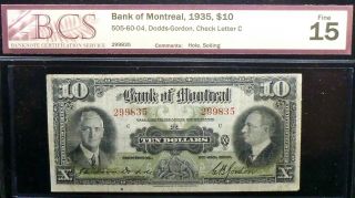 1935 Bank Of Montreal $10