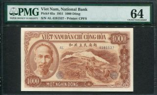 Viet Nam 1951,  1000 Dong,  P65,  Pmg 64 Unc