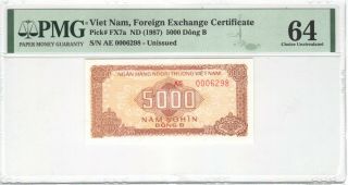 Vietnam 5000 Dong B 1987 P - Fx7a Pmg 64