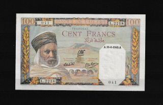Algeria Very Rare 100 Francs 1945 P85 Unc &30