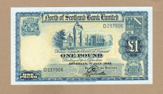 Scotland: 1 Pound Banknote,  (au/unc),  P - S644,  01.  07.  1945,