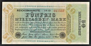 Vad - Germany - 50 Milliarden Mark Banknote - P 120a (cv=80) A/u