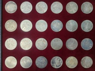 1972 Germany Munchen Olympics.  625 Silver Coin Set W/box 7.  47oz Asw