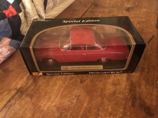 1962 Chevrolet Bel Air Special Edition Red On Red 1:18 Maisto 31641 Nib