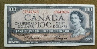Canada $100 1954 Beattie Coyne Banknote
