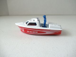 Matchbox 1976 Police Launch Boat Superfast White And Red