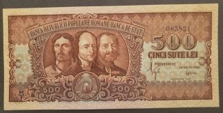 Romania 500 Lei 1949 Banknote Gem Unc Rare Grade