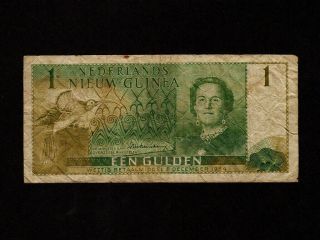 Netherlands Guinea:p - 11,  1 Gulden,  1954 Queen Juliana F - Vf