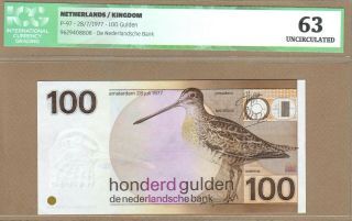 Netherlands: 100 Gulden Banknote,  (unc Icg63),  P - 97a,  28.  08.  1977,