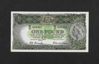 Unc - Sign.  Coombs - Wilson 1 Pound 1953 Australia England