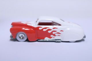 Hot Wheels Tail Dragger W/ Real Riders White W/ Red Flames Jiffy Lube
