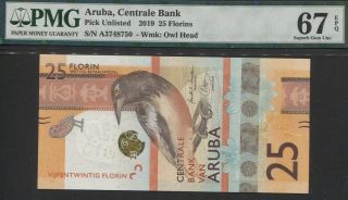 Tt Pk Unl 2019 Aruba Centrale Bank 25 Florins Pmg 67 Epq Gem Uncirculated