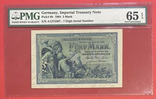 Germany 5 Mark 1904 Pick 8b Pmg: 65 Epq Gem Unc.  (2709)