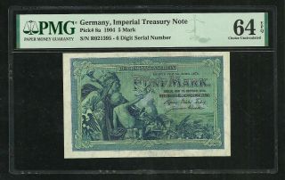 Germany : 5 Mark 1904 ; Pmg : Choice Unc 64 ; Epq