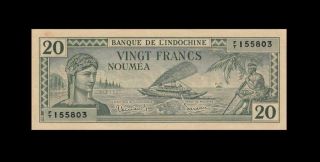 1945 French Indochina 20 Francs Caledonia Noumea ( (aunc/unc))