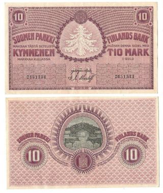 Finland 10 Markkaa 1918 Sn333 Xf