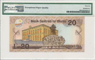 Bank Centrali Malta 20 Lira 1967 PMG 66EPQ 3