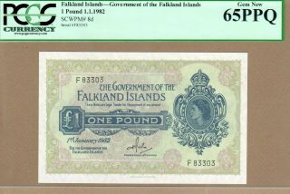Falkland Islands: 1 Pound Banknote,  (unc Pcgs65),  P - 8d,  01.  01.  1982,