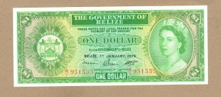 Belize: 1 Dollar Banknote,  (unc),  P - 33c,  01.  01.  1976,