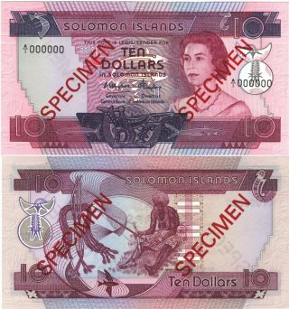 Solomon Islands 10 Dollars 1984 Year P - 11 Unc Specimen