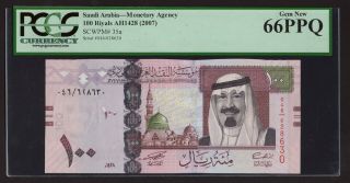 Saudi Arabia 2007 - 100 Riyals P 35a Gem Unc Banknote 66 Ppq