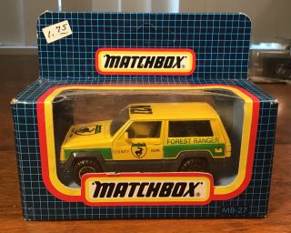 Vintage 1987 Matchbox International Mb - 27 Jeep Cherokee In Package