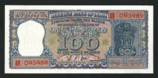 India 100 Rupees 1967,  Unc,  Sign 76 L.  K.  Jha,  P - 62b