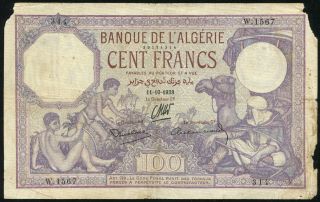 Algeria - 100 Francs 1938 Banknote Note - P 81b P81b
