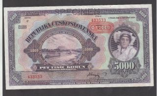 5000 Korun Extra Fine Specimen Banknote From Bohemia - Moravia 1943 Pick - 16s