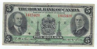 Canada P - S1378 5 Dollars 1935 F