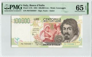 Italy 100,  000 Lire 1994,  P - 117b,  Banca D 