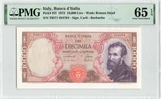 Italy 10,  000 Lire 1973,  P - 97f,  Banca D 