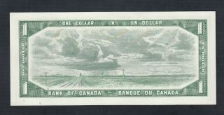 1954 BANK OF CANADA 1 DOLLAR 2 DIGIT RADAR BANK NOTE BOUEY/RASMINSKY 2