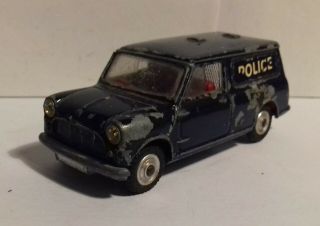 1960s Corgi Toys 448 Bmc Austin Mini Van Police For Spares