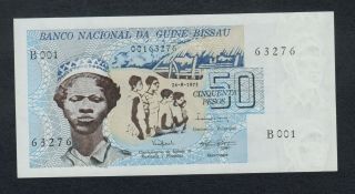 Guinea Bissau 50 Pesos 1975 B Pick 1 Unc.