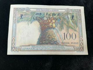 French Somaliland - Djibouti 100 Francs Banknote 1952