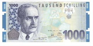 Austria 1000 Schilling Axf Banknote (1997) P - 155 Prefix Ac Suffix S Paper Money