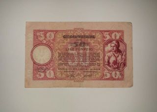 Yugoslavia,  Slovenia,  Laibach Occupation - 50 Lire - Fifty Lire,  1944,  Series A