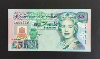Gibraltar Banknote - 5 Pounds - 1995 - P25 - Uncirculated
