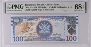 Trinidad & Tobago 100 Dollars 2006 P 51 B Gem Unc Pmg 68 Epq Top Pop Nr