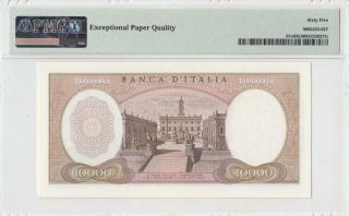 8.  6.  1970 BANCA D ' ITALIA 10000 LIRE ITALY RARE 048416 ( (PMG 65 EPQ)) 2