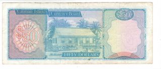CAYMAN ISLANDS $50 Dollars VF,  QEII Banknote (1974) P - 10 FIRST Prefix A/1 2