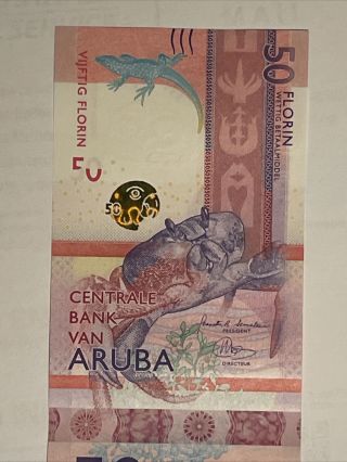 ARUBA 50 FLORINS 2019 CRAB - PICK 23a.  Crispy UNC 3