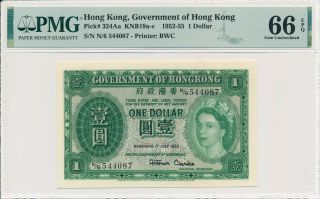Government Of Hong Kong Hong Kong $1 1952 Pmg 66epq