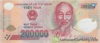 1 Million Dong.  5 X 200,  000 Vietnamese Dong Banknote Vnd Vietnam