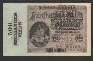 Germany 500 Milliarden Mark 1923 Vf P.  124,  Banknote,  Circulated