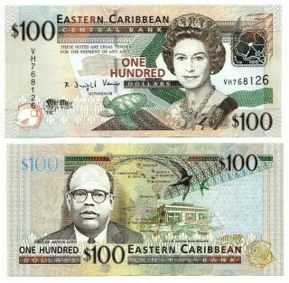 Eastern East Caribbean $100 Dollars Nd (2008) P - 51 Unc Banknote Paper Money